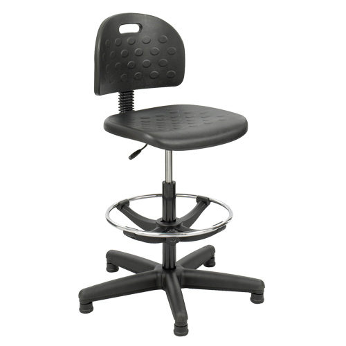 Soft Tough Stool, Stationary, Adjustable, 29" - 49", Polyurethane Seat, Black Toolneeds Inc.