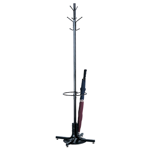 Coat Rack with Umbrella Stand, 70" H, Black, 4 Hook(s) Toolneeds Inc.