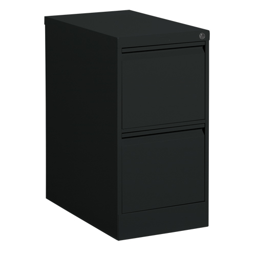 Vertical Filing Cabinet, Steel, 2 Drawers, 15-1/7" W x 25" D x 29" H, Black Toolneeds Inc.