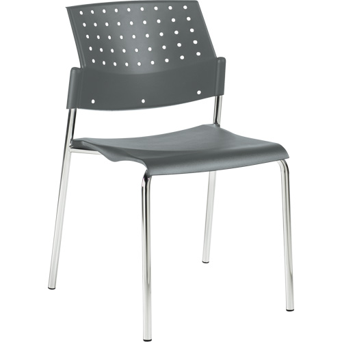 Armless Stacking Chairs, Plastic, 33" High, 300 lbs. Capacity, Grey Toolneeds Inc.