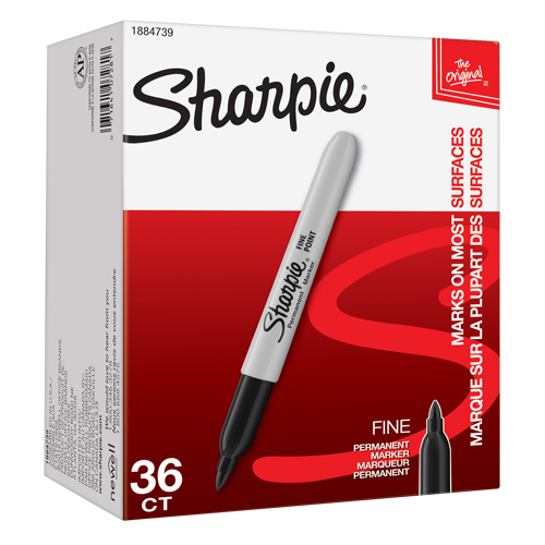 Marqueur permanent, Noir, Pointe Fin Toolneeds Inc.
