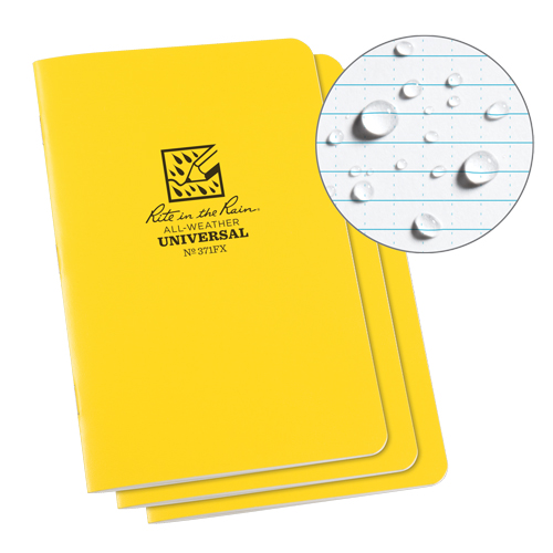 All-Weather Notebook, Soft Cover, Yellow, 48 Pages, 4-5/8" W x 7" L Toolneeds Inc.