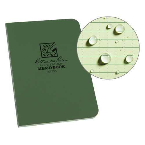 Memo Book, Soft Cover, Green, 112 Pages, 3-1/2" W x 5" L Toolneeds Inc.