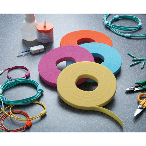 Ruban pour gestion des c&acirc;bles One-Wrap, Boucle et crochet, 25 vg x 3/4", Auto-aggripant, Orange Toolneeds Inc.
