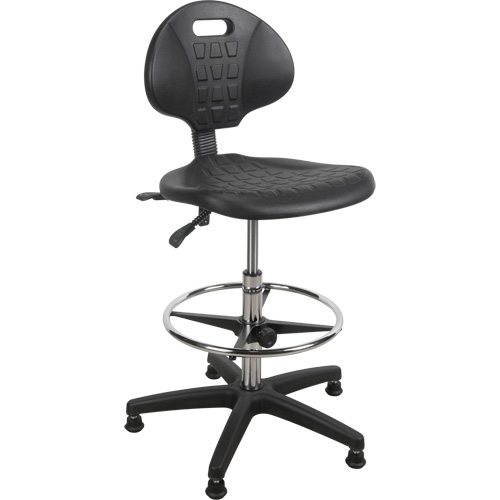 Heavy-Duty Ergonomic Stool, Stationary, Adjustable, 39” - 48”, Polyurethane Seat, Black Toolneeds Inc.