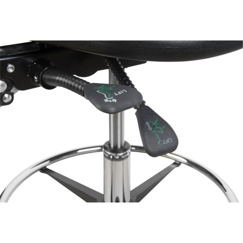 Tabouret robuste et ergonomique, Mobile, Ajustable, 39" - 48", Polyur&eacute;thane Si&egrave;ge, Noir Toolneeds Inc.