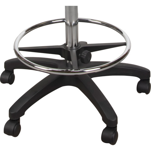Tabouret robuste et ergonomique, Mobile, Ajustable, 39" - 48", Polyur&eacute;thane Si&egrave;ge, Noir Toolneeds Inc.