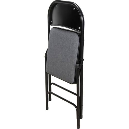 Deluxe Fabric Padded Folding Chair, Steel, Grey, 300 lbs. Weight Capacity Toolneeds Inc.