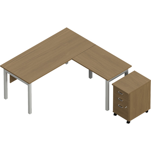Newland "L" Shaped Desk with Pedestal Toolneeds Inc.