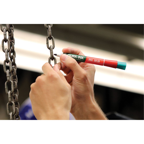 Markal&reg; Dura-Ink&reg; Dual Colour Permanent Ink Marker, Green/Red, Bullet Tip Toolneeds Inc.