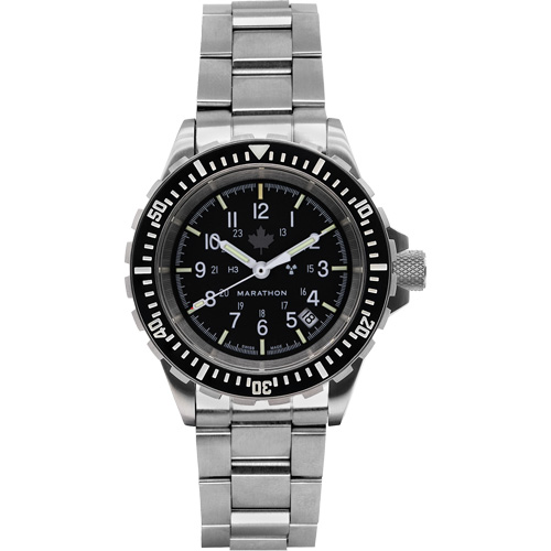 Grey Maple Large Diver's Automatic Watch with Stainless Steel Bracelet, Digital, Battery Operated, 41 mm, Silver Toolneeds Inc.