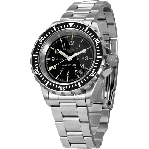 Grey Maple Large Diver's Automatic Watch with Stainless Steel Bracelet, Digital, Battery Operated, 41 mm, Silver Toolneeds Inc.