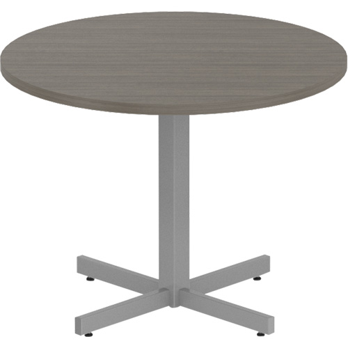 Newland Height-Adjustable Round Table, 36" L x 36" W x 29" H, 1" Top, Laminate, Brown Toolneeds Inc.