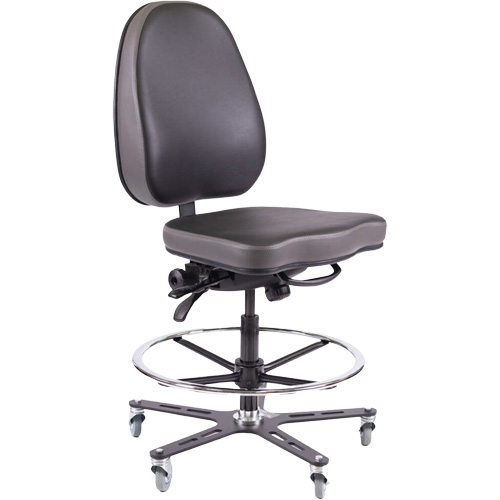 Chaise industrielle ergonomique TF180, Mobile, Ajustable Hauteur, Capacit&eacute; 280 lb Toolneeds Inc.
