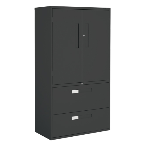 Multi-Stor Cabinet, Steel, 3 Shelves, 65-1/4" H x 36" W x 18" D, Black Toolneeds Inc.