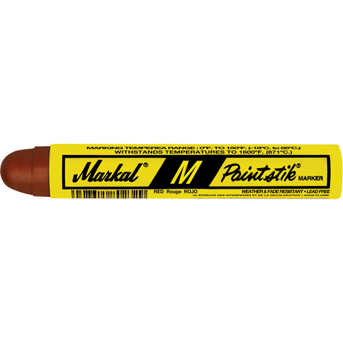 M Paintstik&reg; Paint Marker for Heat Treating, Solid Stick, Red Toolneeds Inc.