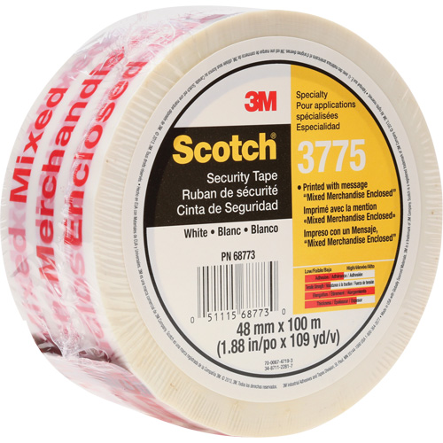 Scotch&reg; 3775 Box Sealing Tape with Message, Hot Melt Adhesive, 2 mils, 48 mm (1-22/25") x 100 m (328') Toolneeds Inc.