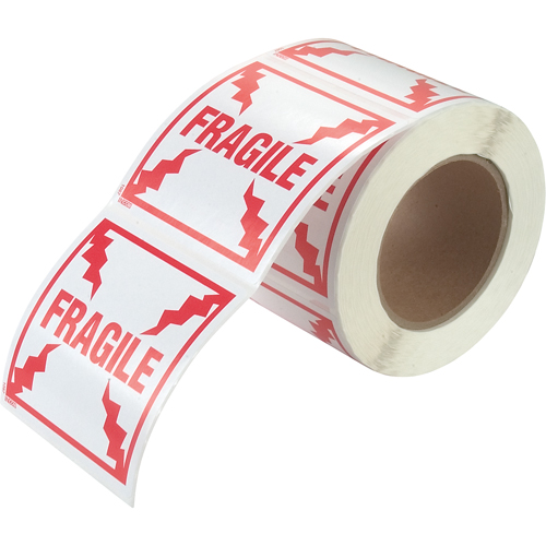 "Fragile" Special Handling Labels, 4" L x 4" W, Red on White Toolneeds Inc.