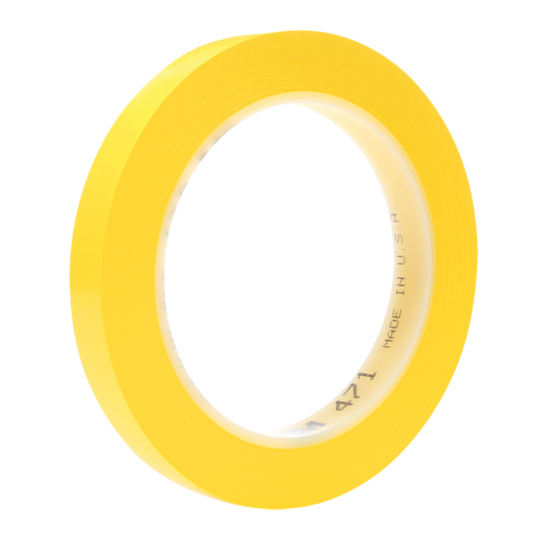 471 Vinyl Tape, 12 mm (1/2") W x 32.9 m (108') L, 5.3 mils, Yellow Toolneeds Inc.