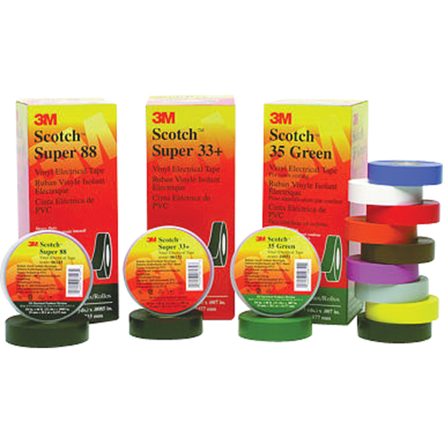 Rubans Super 33+ Scotch, 19 mm (3/4") x 20,1 m (66'), Noir, 7 mils Toolneeds Inc.