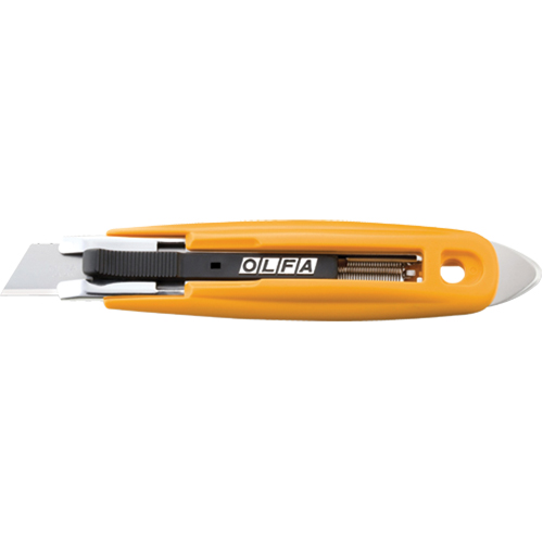 Couteau s&eacute;curitaire &agrave; lame autor&eacute;tractable avec coupe-ruban, 17,5 mm, Acier au carbone, Prise en Plastique Toolneeds Inc.