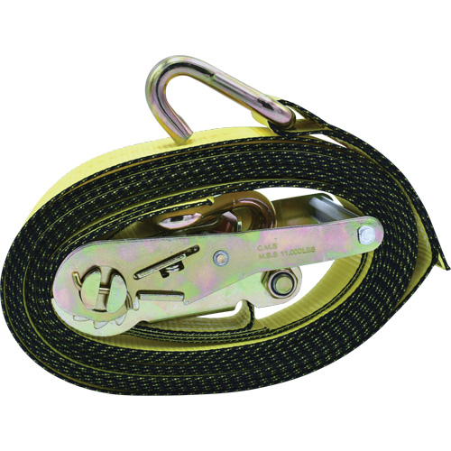 Ratchet Tie-Down, J-Hook, 2" W x 16' L, 10000 lbs. Working Load Limit Toolneeds Inc.