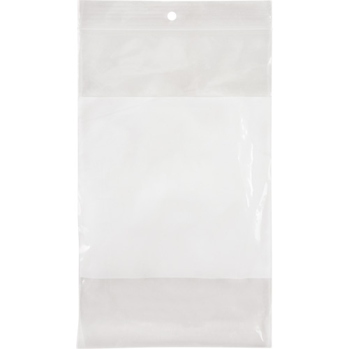 Sacs en poly avec espace inscriptible blanc, Refermable, 8" x 5", 2 mils Toolneeds Inc.