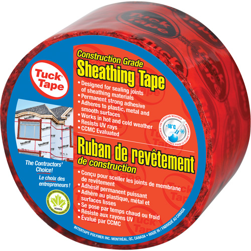 Contractors Sheathing Tape, 60 mm (2-3/8") x 55 m (180.4'), Red Toolneeds Inc.