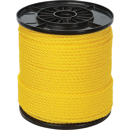 1/4" Yellow Twisted 3-Strand Rope, Polypropylene, 550' Toolneeds Inc.