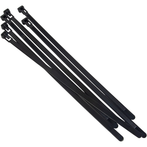 Attache-c&acirc;ble r&eacute;utilisable, Longueur 8", R&eacute;sistance &agrave; la traction 50 lb, Noir Toolneeds Inc.