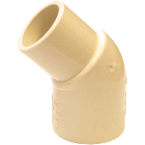 Raccord coude 45° m&acirc;le et femelle Flowguard Gold, Chantepleure x noeud, PVC-C, 1/2" Toolneeds Inc.