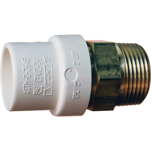 Adaptateur de tuyau filet&eacute;, Noeud x MPT, 1/2" dia., Laiton/PVC-C Toolneeds Inc.