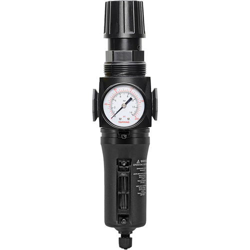 Filtre/r&eacute;gulateur drain manuel avec bol en m&eacute;tal Modulair 300, 1/4" NPT, 250 PSI, Capacit&eacute; de 5,1 oz liq. Toolneeds Inc.