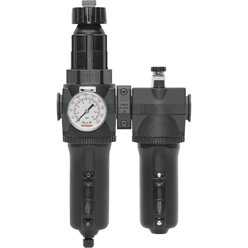 Filtre + r&eacute;gulateur + lubrificateur &agrave; drain manuel avec bol en m&eacute;tal et manom&egrave;tre Modulair 400, 1/2" NPT Toolneeds Inc.