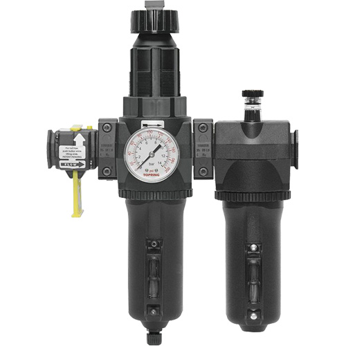 Automatic Drain Filter, Regulator & Lubricator with Metal Bowl & Gauge Modulair 400, 3/4" NPT Toolneeds Inc.