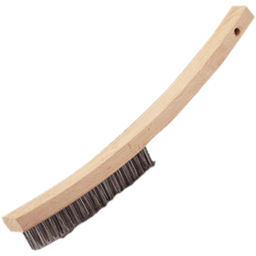 Curved Handle Hand Scratch Brush, Stainless Steel, 4 X 20 Wire Rows, 17" Long Toolneeds Inc.