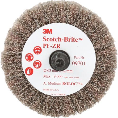 Scotch-Brite Roloc Cut and Polish Flap Brush, PF-ZR, Aluminum Oxide, Medium Grit, 2-1/2" x 1-1/4" Toolneeds Inc.