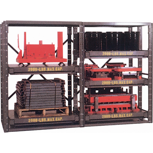 E-Z Glide Shelving, Steel, Roll Out, 2000 lbs. Capacity, 48" W x 72.5" H x 48" D Toolneeds Inc.