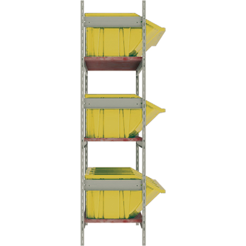 Wide Span Shelving with Jumbo Plastic Bins, Steel, Boltless, 800 lbs. Capacity, 66" W x 60" H x 18" D Toolneeds Inc.
