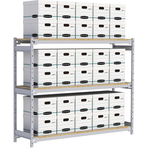 Wide Span Record Storage Shelving, Steel, 3 Shelves, 72" W x 18" D x 60" H Toolneeds Inc.