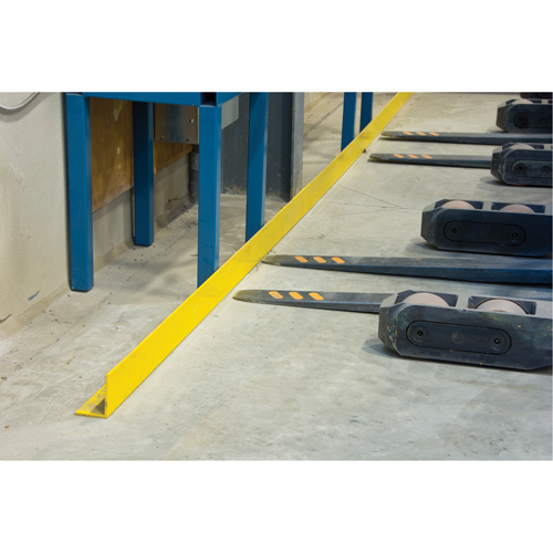 Rails protecteurs arr&ecirc;ts de charge avec ancrage au sol, Acier, 48" lo x 5" h, Jaune Toolneeds Inc.