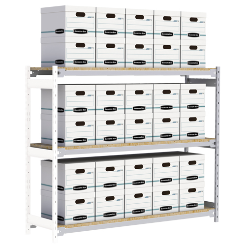 Wide Span Record Storage Shelving, Steel, 3 Shelves, 72" W x 18" D x 60" H, Add-On Kit Toolneeds Inc.