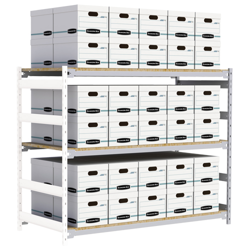 Wide Span Record Storage Shelving, Steel, 3 Shelves, 72" W x 32" D x 60" H, Add-On Kit Toolneeds Inc.