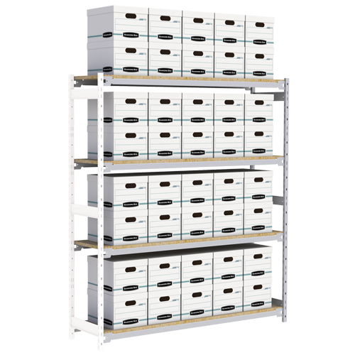 Wide Span Record Storage Shelving, Steel, 4 Shelves, 72" W x 18" D x 84" H, Add-On Kit Toolneeds Inc.