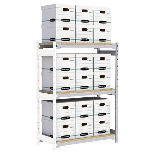 Wide Span Record Storage Shelving, Steel, 3 Shelves, 42" W x 18" D x 60" H, Add-On Kit Toolneeds Inc.
