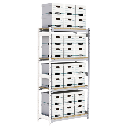 Wide Span Record Storage Shelving, Steel, 4 Shelves, 42" W x 18" D x 84" H, Add-On Kit Toolneeds Inc.