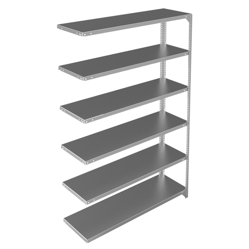 Shelving Unit, Galvanized Steel, Slotted Angle, 300 lbs. Capacity, 48" W x 72" H x 15" D Toolneeds Inc.