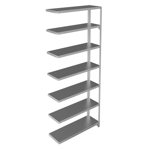 Shelving Unit, Galvanized Steel, Slotted Angle, 400 lbs. Capacity, 36" W x 84" H x 12" D Toolneeds Inc.
