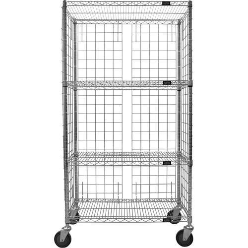 Chariot ferm&eacute; en treillis m&eacute;tallique, Chrom&eacute;, 36" x 69" x 18", Capacit&eacute; 800 lb Toolneeds Inc.