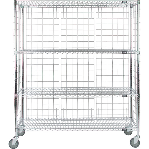 Enclosed Wire Shelf Cart, Chrome Plated, 60" x 69" x 18", 800 lbs. Capacity Toolneeds Inc.
